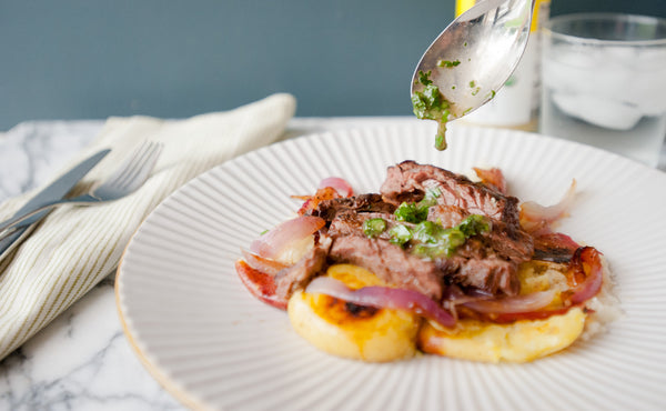 Skirt Steak & Smashed Potatoes