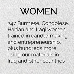 Artisan women trained in candle-making and entrepreneurship by Prosperity Candle 