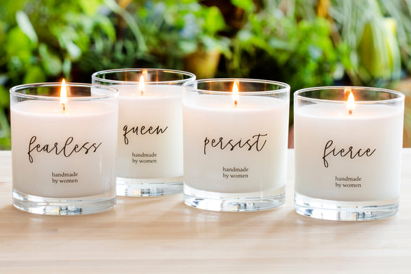 She Inspires Candles with Short Feminist Quotes for a Feminist Gift that Gives Back