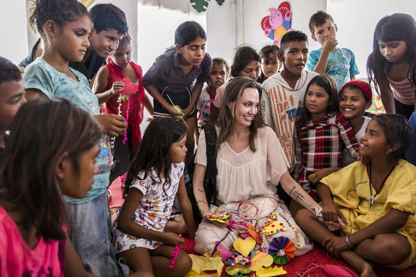 Angelina Jolie works with UNHCR to embrace and support refugees from Venezuela