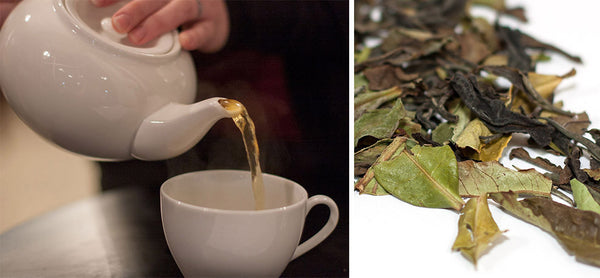 pouring tea, loose leaf tea