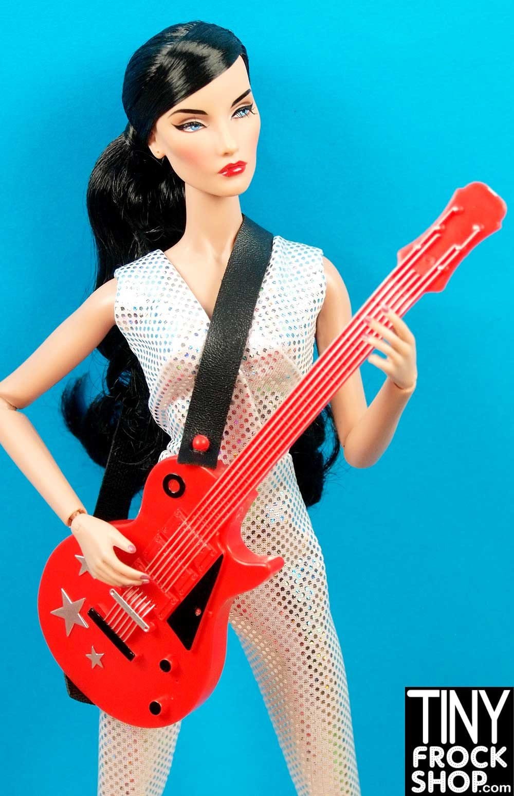 lastig Verdorie spion Tiny Frock Shop Ken or Barbie Avastars Red Star Guitar with Strap