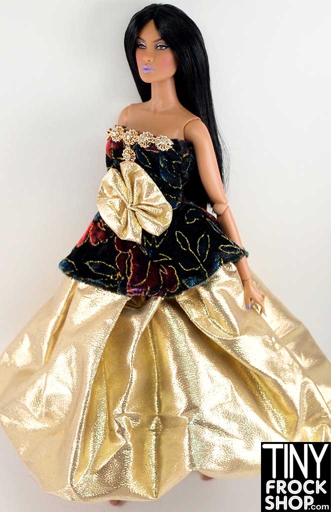 Tiny Frock Shop 12" Doll Gold Bubble Evening Dress