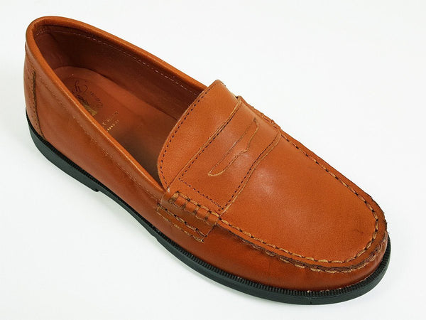 boys tan slip on shoes