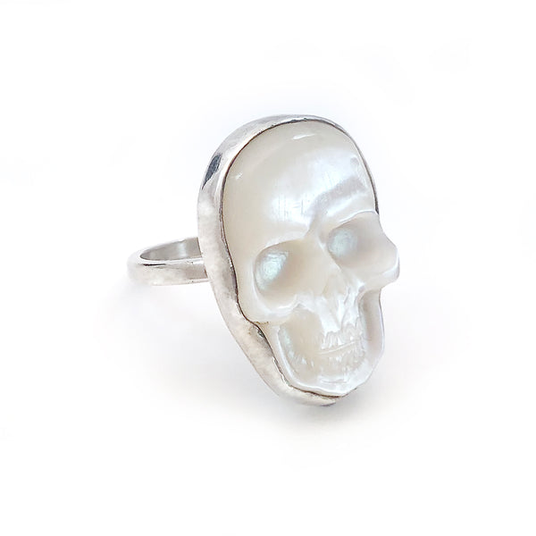 pearl skull ring