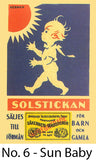  A Matchbox Collector's Card - No.6 - Sun Baby