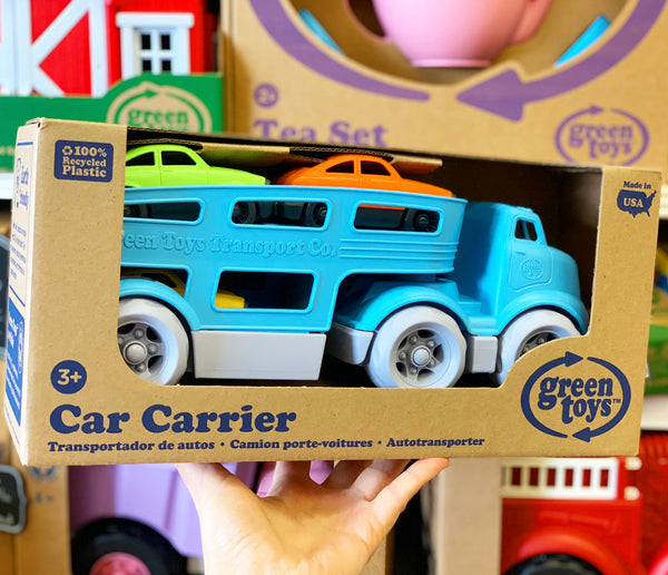 green toys car carrier vehicle set toy