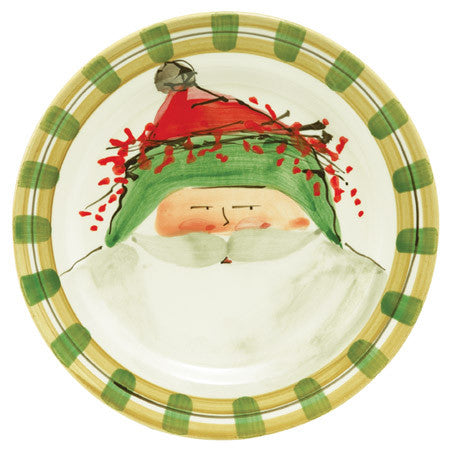 Vietri Old St. Nick Green Hat Dinner Plate