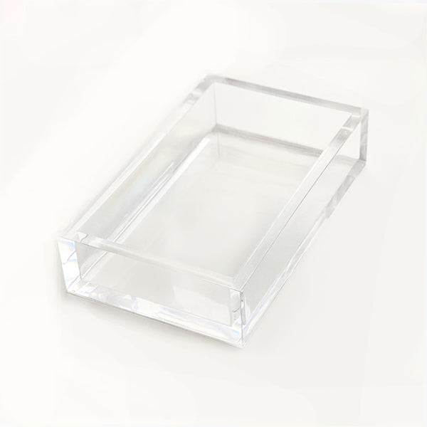 6x10x2.5 Royal Imports Acrylic Guest Towel Napkin Holder Bathroom Dining Clear Fancy Paper Hand Napkin Tray Caddy Storage for Buffet Kitchen Party 
