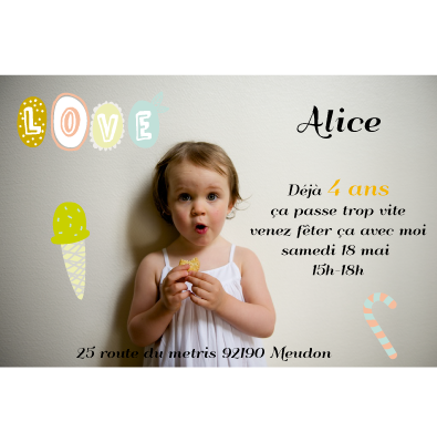 Invitation Anniversaire Fille 4 Ans