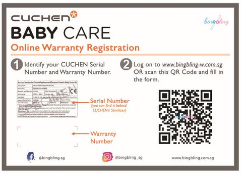 Cuchen Warranty Registration Instructions