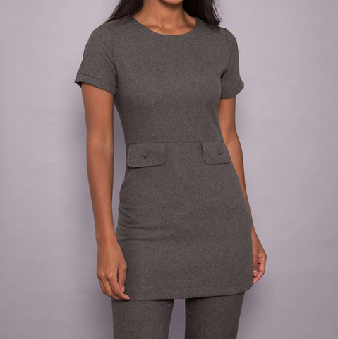 Edit Spa Tunic in Grey Fleck Polyester