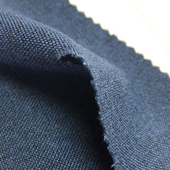 Navy Fleck Tailored Fabric Close Up