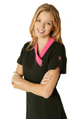 SalonwearDirect Haven Tunic in Black and Hot Pink