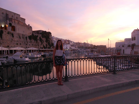 Amelia Evans blogger in Menorca for Kitten Beachwear