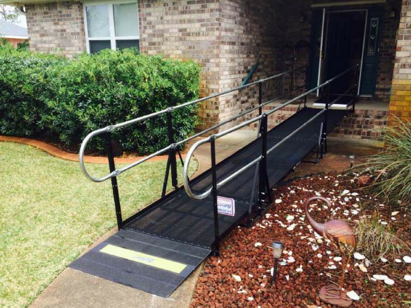 Image of a wheelchair ramp outside of home