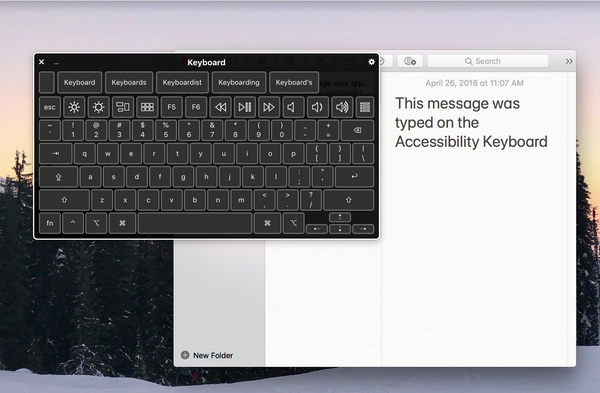 Accessibility keyboard screenshot on Mac desktop