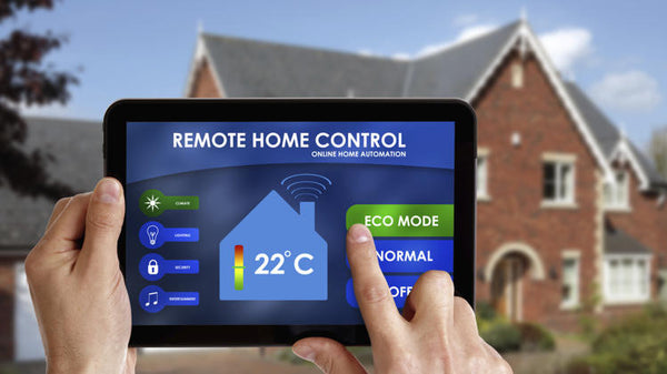 Tablet with smart home app to monitor power and temperature