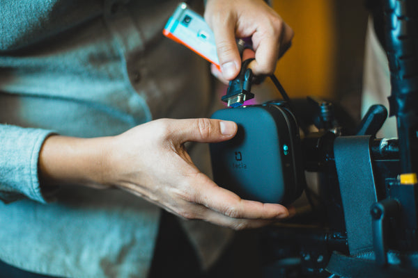 Installing tecla-e on back of wheelchair