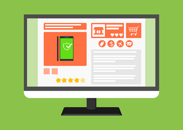 ecommerce graphic: computer screen