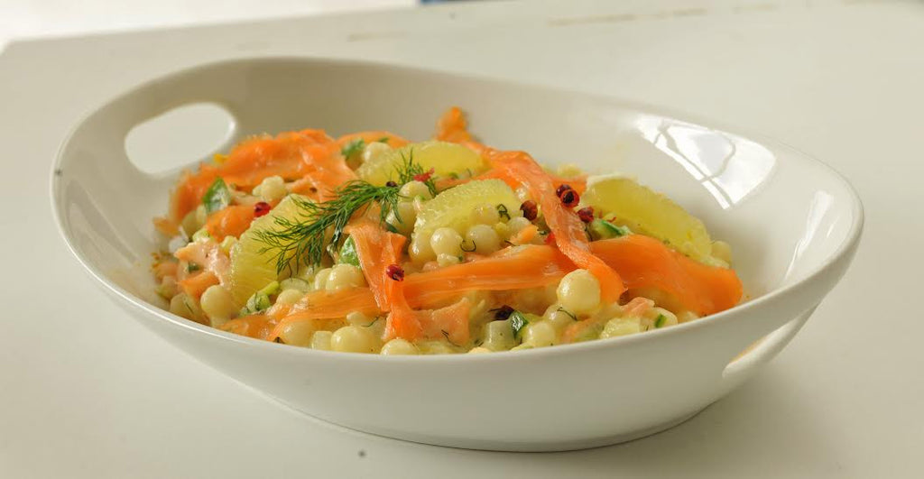 Moughrabieh with Smoked Salmon
