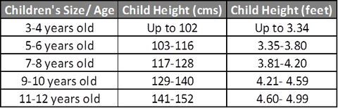 Tamarindie- Children Size Chart