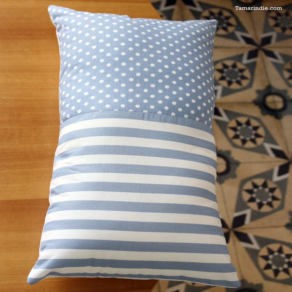 White and Blue Bed Spread