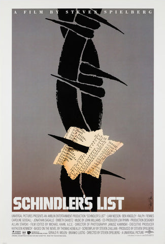 Schindler's List 1993 Saul Bass 1 Sheet