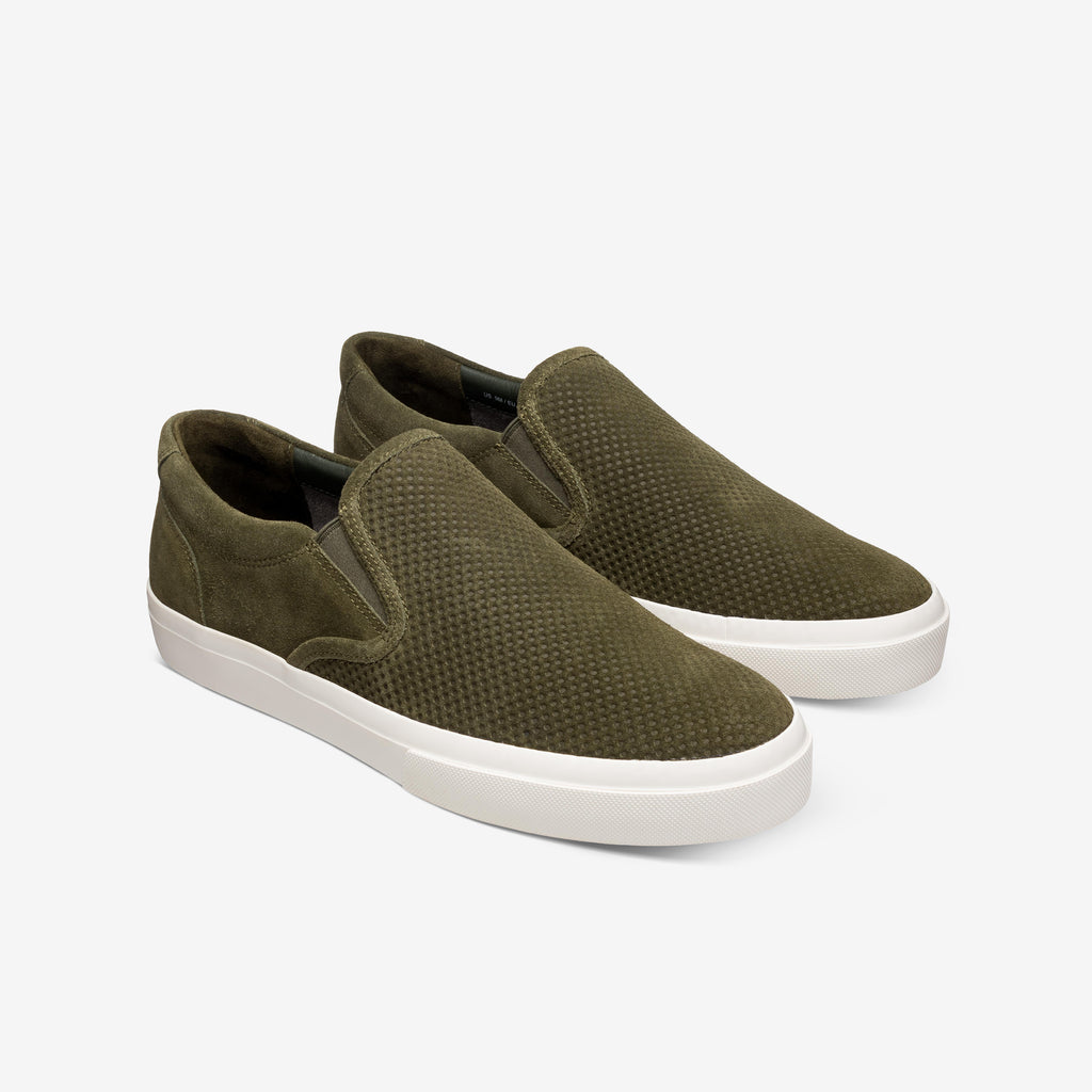 The Wooster Slip On - Olive Suede 