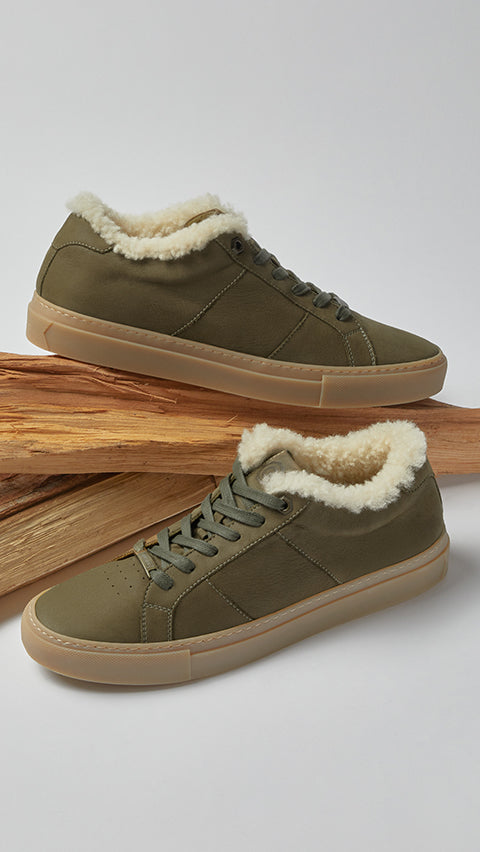 The Royale Shearling - Olive/Gum