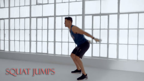 squat jump cardio exercise at home