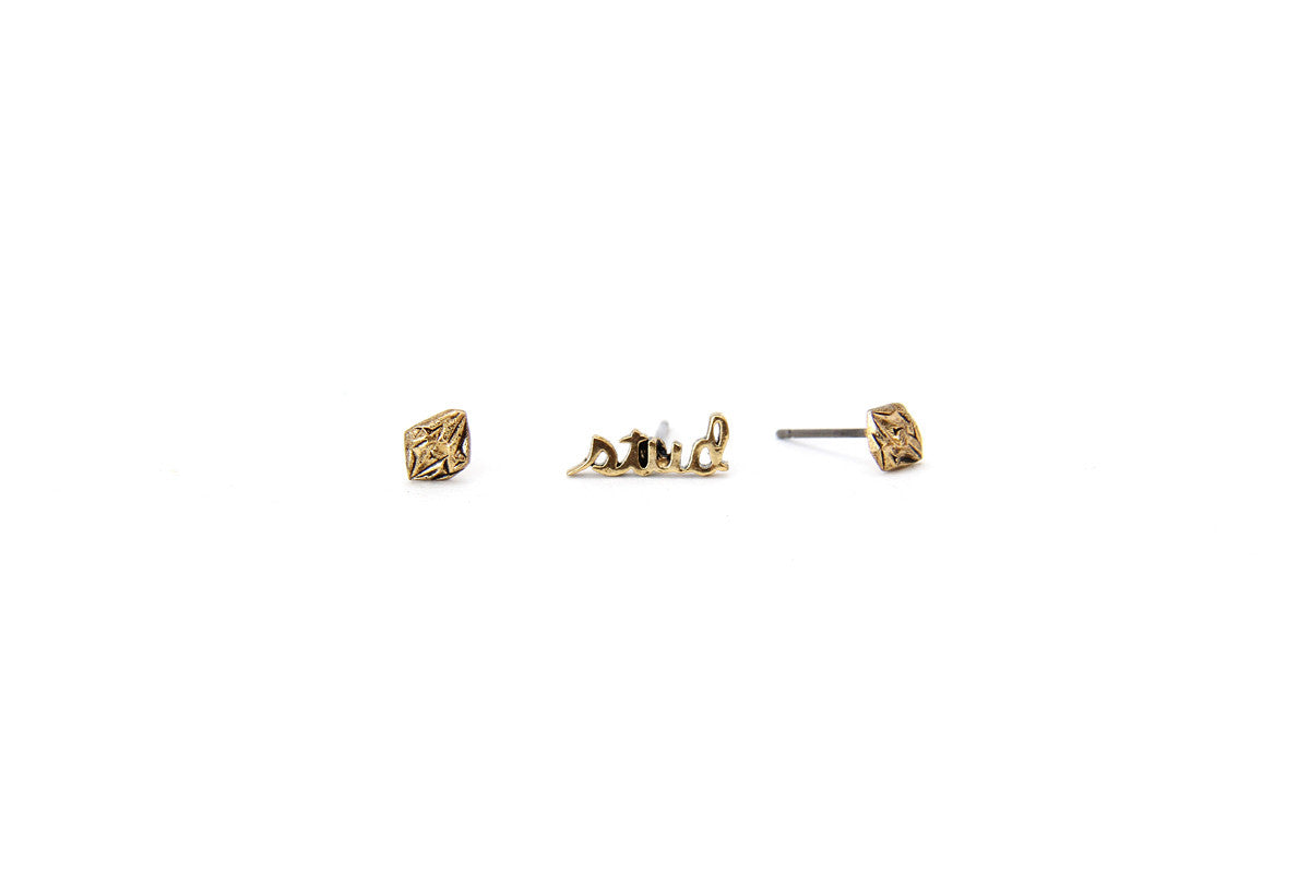 Geo Diamond Stud Earrings