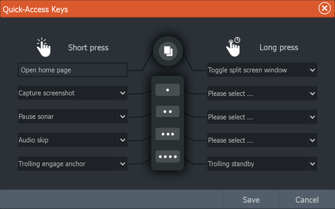 Lowrance Quick Access buttons