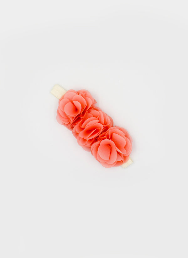 Petals Baby Headband in Coral