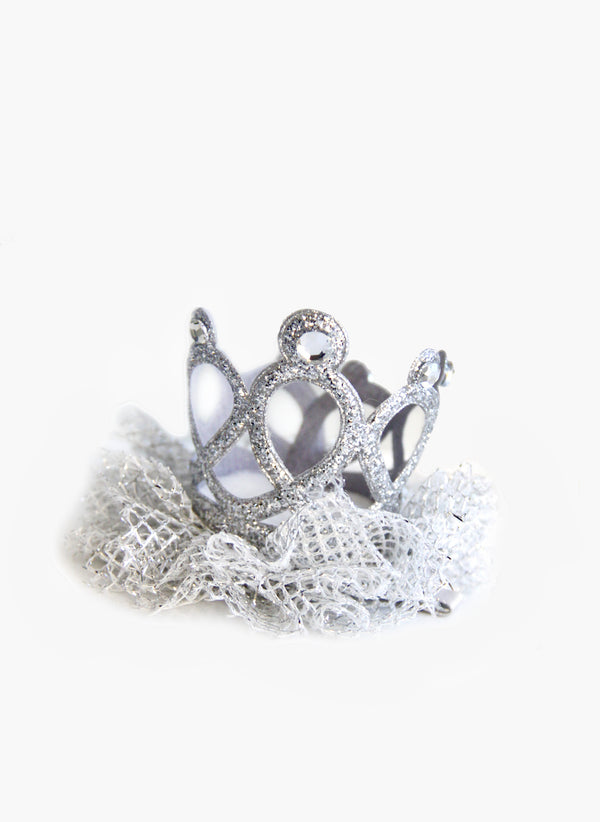 trilogymining Jewel Princess Crown Hair Clip - Silver