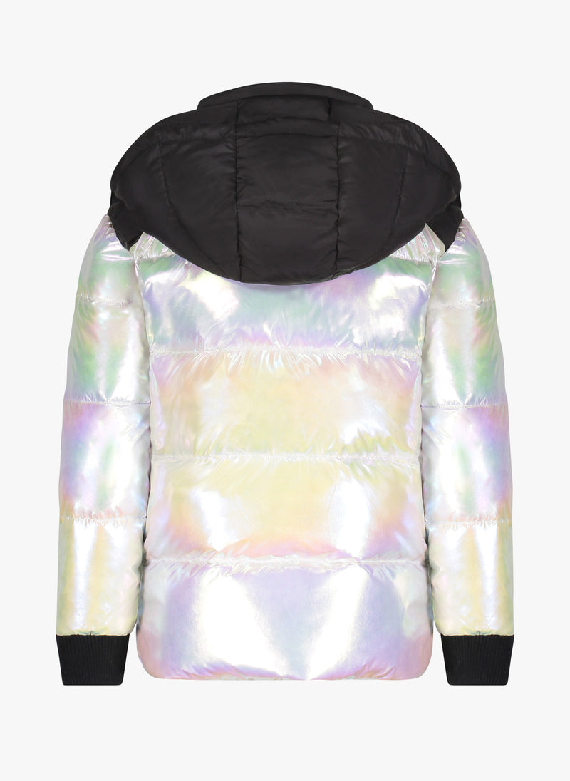 Vierra Rose Sia Iridescent combo Puffer in Pearl Iridescent