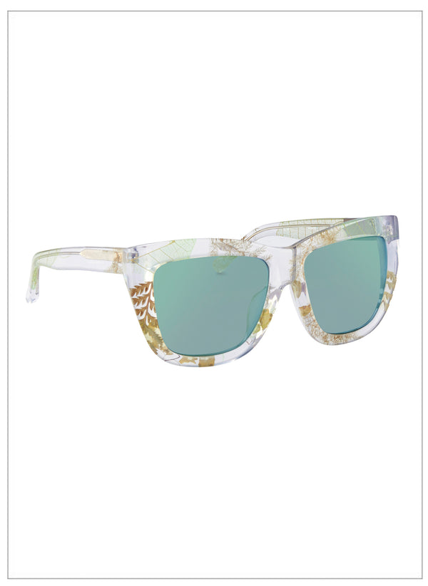 Linda Farrow X Erdem Clear Ferns with Green Mirror Lens