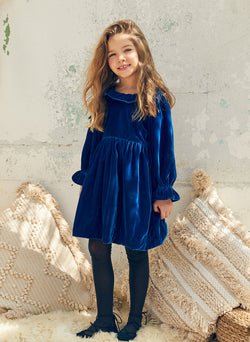 Nellystella Esra Dress in Blue Velvet