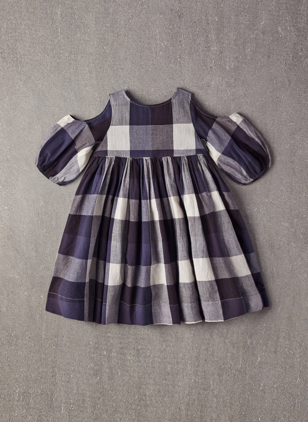 Nellystella Vanessa Dress in Large Blue Plaid