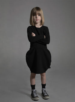 Nununu Balloon Dress in Black