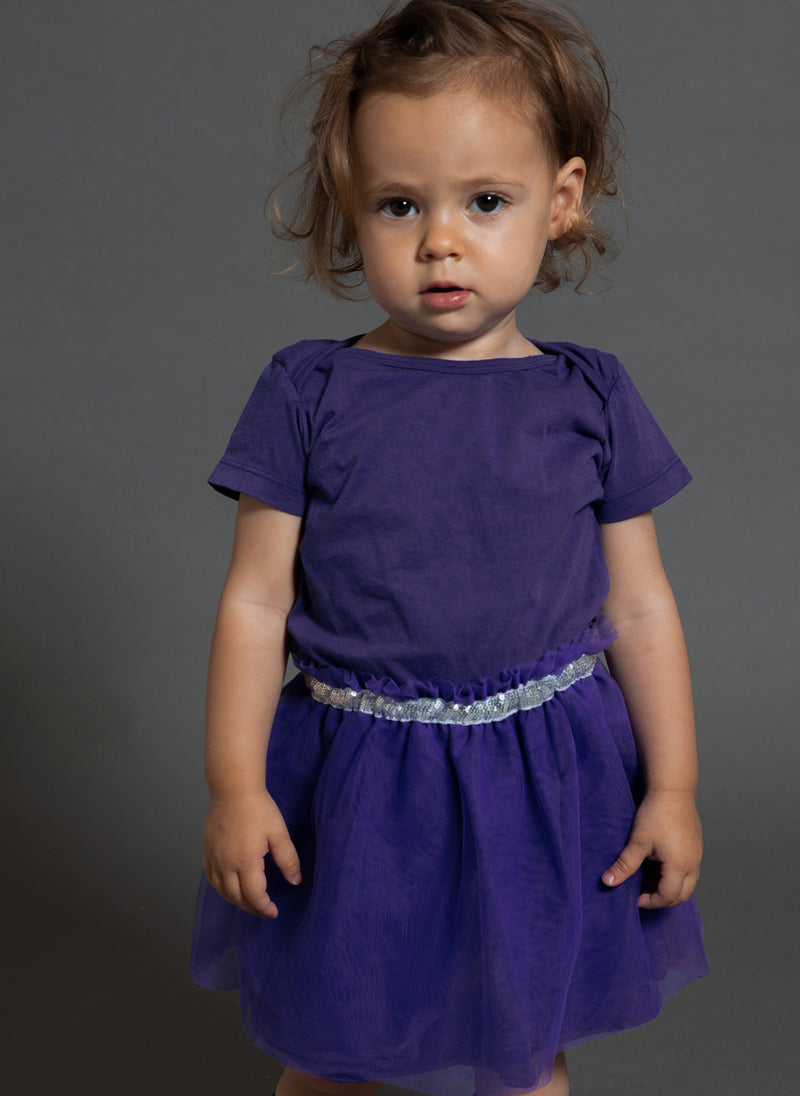 Nununu Onesie Tulle Skirt in Deep Purple