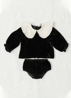 Petite Amalie Bebe Velvet Blouse and Bloomer