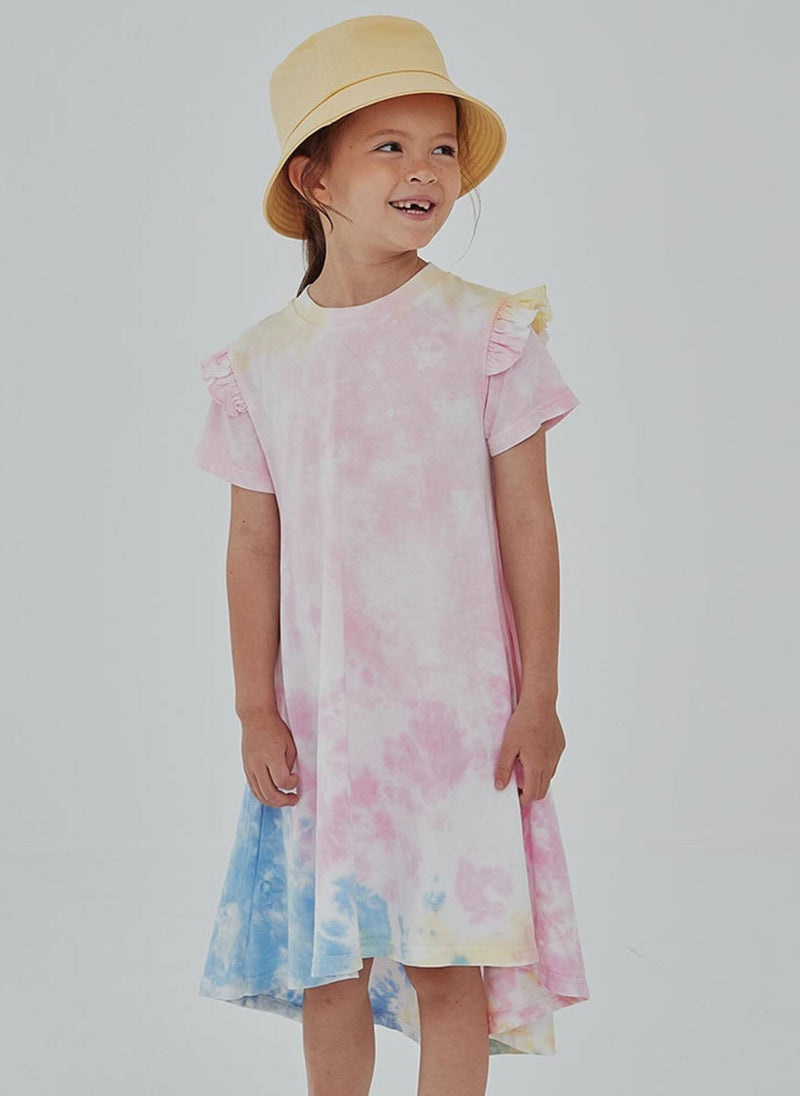 Petite Hailey Tie Dye Frill Dress