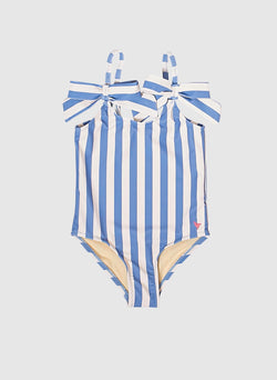 Pink Chicken Lulu Swim Suit in Riviera & Antique White Stripe