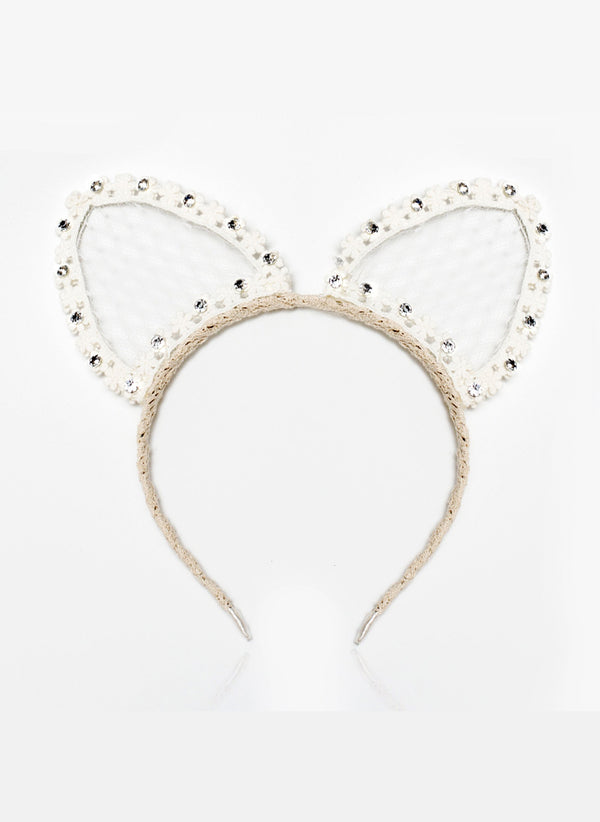 Sienna Likes to Party Miss Kitty Cat Ears Designer Headband