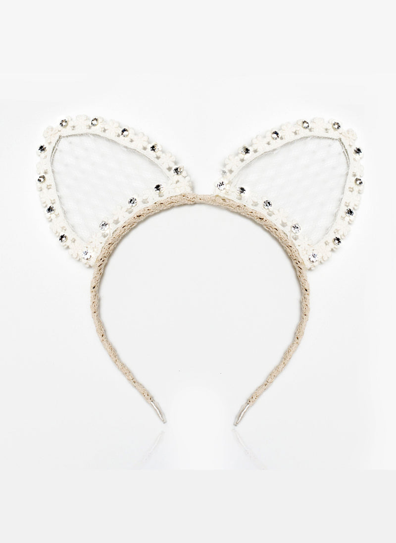 Sienna Likes to Party Miss Kitty Cat Ears Designer Headband