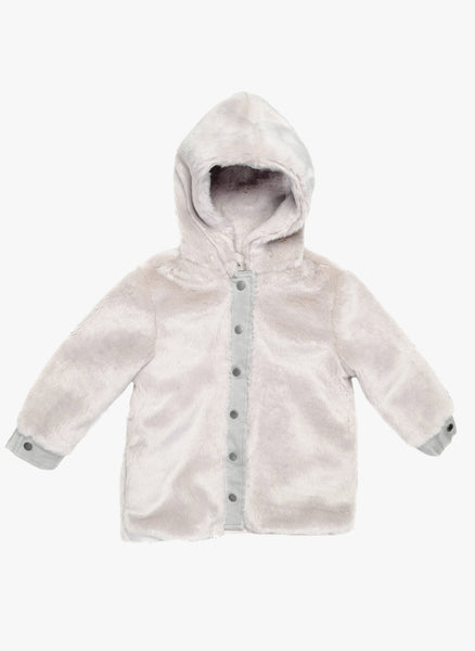 girls faux fur hooded coat