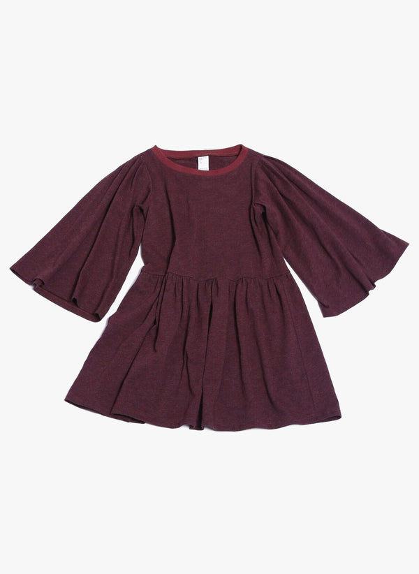 Tia Cibani Flounce Sleeve Dress in Berry