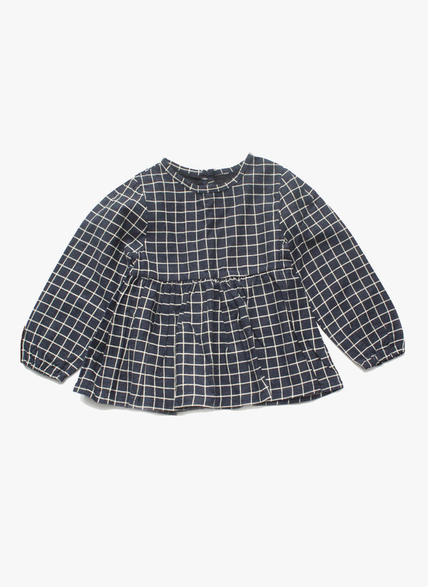 Vierra Rose Lyla Checkered Top in Midnight Blue