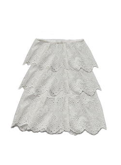 Vierra Rose Mila Ruffle Tiered Dress in Cream Eyelet